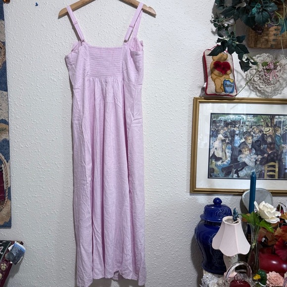Old Navy M‎ Purple Ruffle Smocked Bodice Midi Dress Sundress Summer Casual - Picture 6 of 10